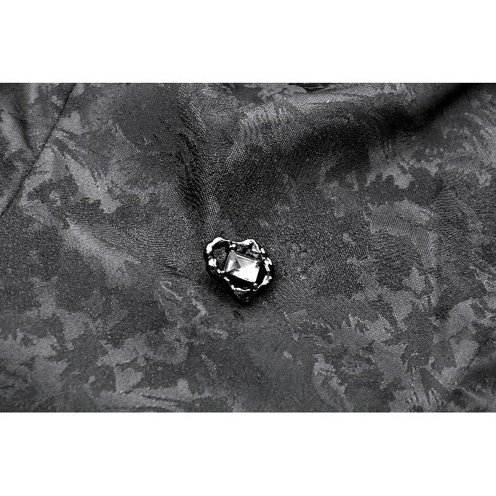 Elegant black gothic floral lace top by Dark in Love featuring ruffled off-shoulder sleeves and intricate lace detailing, perfect for dark romantic occasions.