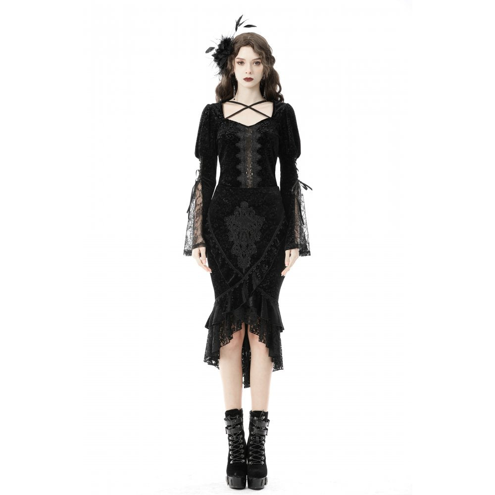 Styled outfit showcasing the Dark In Love midi skirt paired with elegant accessories, perfect for glamorous evening events.