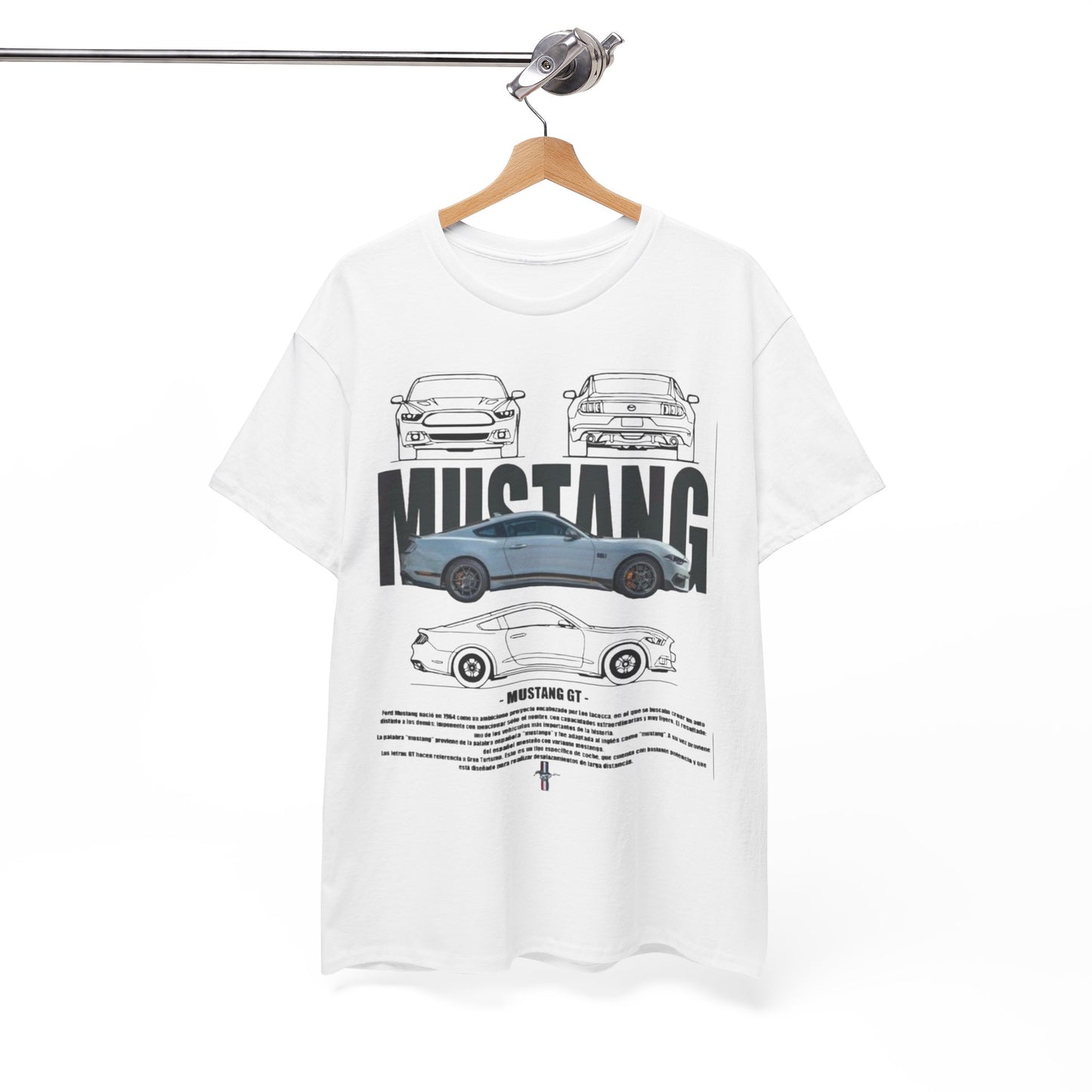 Ford Mustang GT T-Shirt Detailed Technical Drawing Automotive Design Mens Unisex