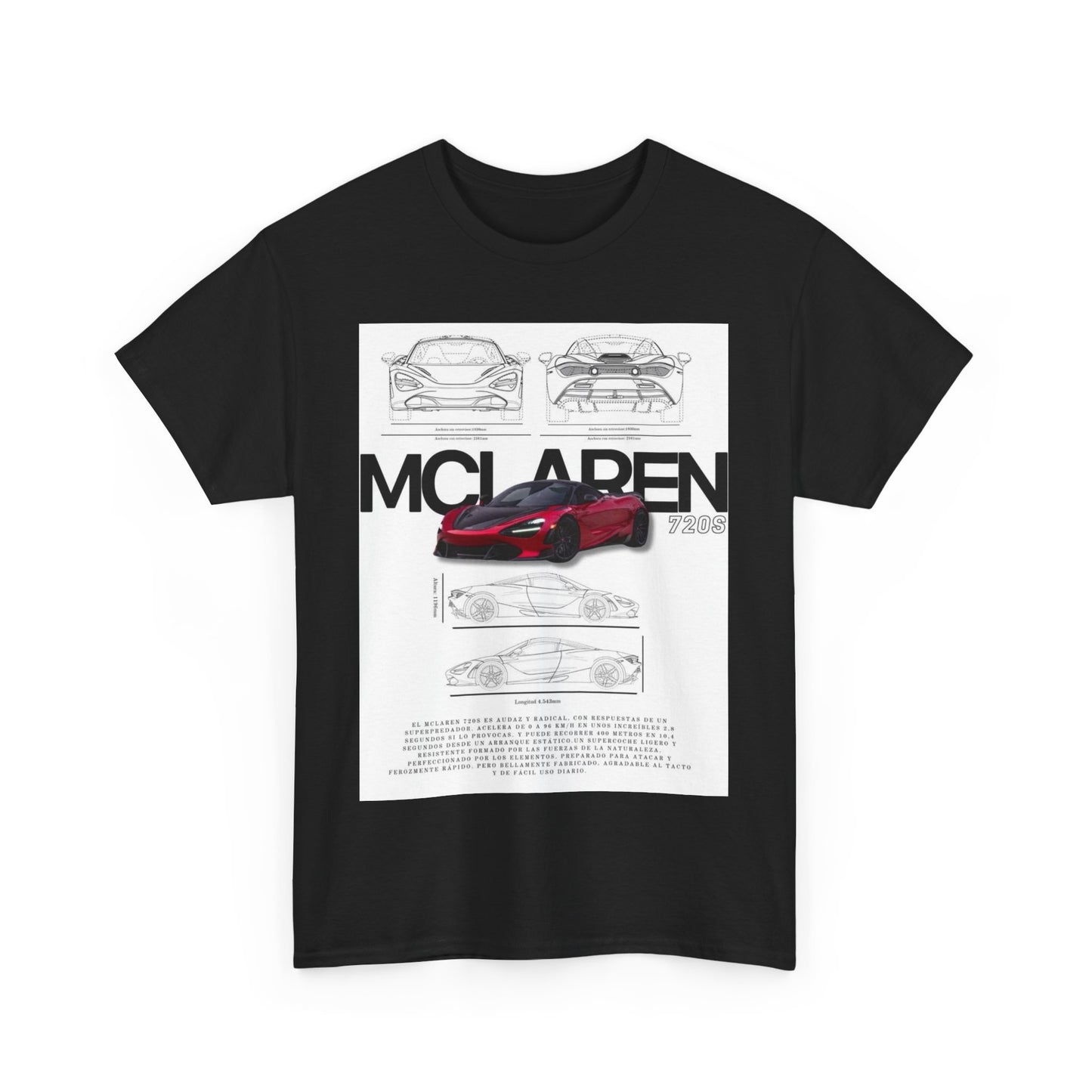 McLaren 720S T-Shirt TEE Mens: Women's Car Art, Tech Drawing, Automotive Design