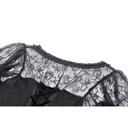 Model elegantly wearing the Merida Lace Tail Dress, emphasizing its unique blend of playful design and luxury.