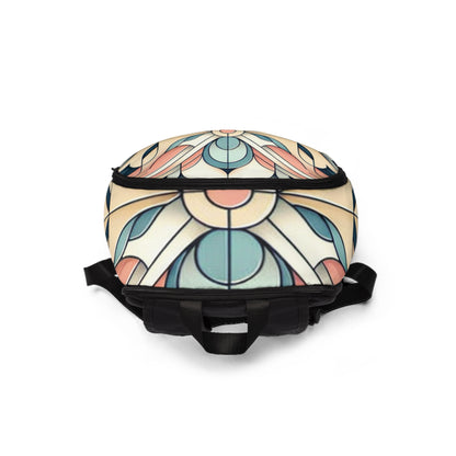 Spacious interior of the Abstract Pastel Geometric Backpack by Dazzling Dreams Studio, designed to carry essentials while ensuring an elegant and stylish appearance.