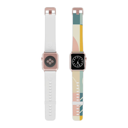 Dazzling Dreams Studio's Geometric Pastel Apple Watch Band styled on a wrist, illustrating its comfort and elegance suitable for any occasion.