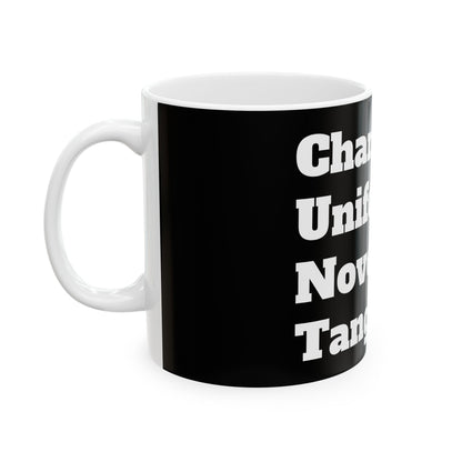 Group of Inappropriate Slogan Ceramic Mugs, showcasing different angles of this novelty gift for those who love a laugh at the office.