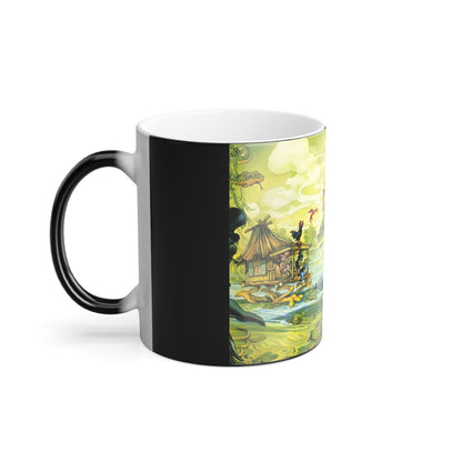 Discworld Witches Abroad Colour Morphing Mug with a captivating illustration of magical scenery, ideal for enhancing your home or office aesthetic.
