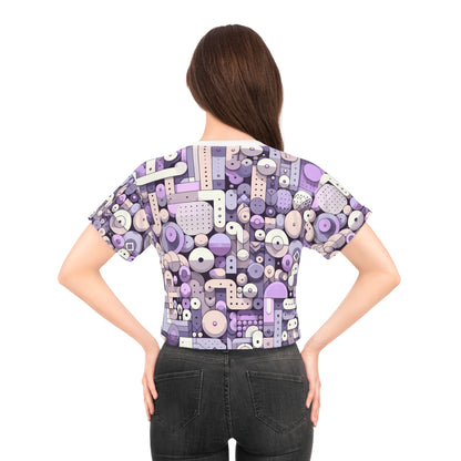 Stylish and modern Pastel Purple Abstract Patterned T-Shirt from Dazzling Dreams Studio, perfect for warm weather.