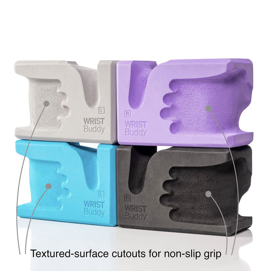 WRIST BUDDY Yoga Blocks 2 Pack - Reduces Wrist Pain & Comfort Grip Strength Support - Sturdy EVA Foam Blocks - Great Gifts