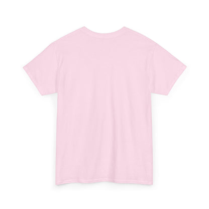 Chic back view of the Rainbow Rose Unisex Cotton Tee in soft pink, emphasizing comfort and style for everyday wear.