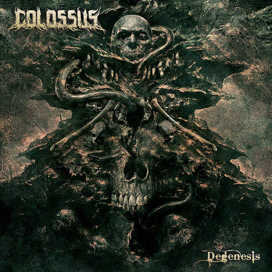 Officially licensed CD of 'Degenesis' by Colossus, released by Rancid Offal Records – a luxurious addition to any death metal collection.