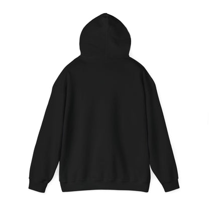 Back view of a stylish black Unisex Computer Game Graphic Lightweight Hooded Sweatshirt, ideal for both men and women, highlighting its modern silhouette.