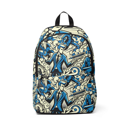 Sunset Geometry Fusion Pop-Art Backpack by Dazzling Dreams Studio showcasing vibrant cartoon motifs and modern design, perfect for trendsetters and artists.