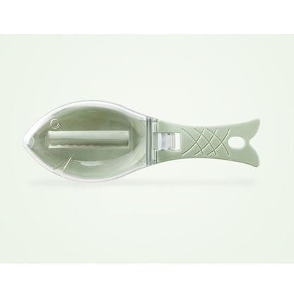 Fish Skin Brush - Elegant fish scaler displayed on a subtle pastel background, highlighting the fine craftsmanship and luxury of kitchen tools for culinary enthusiasts.