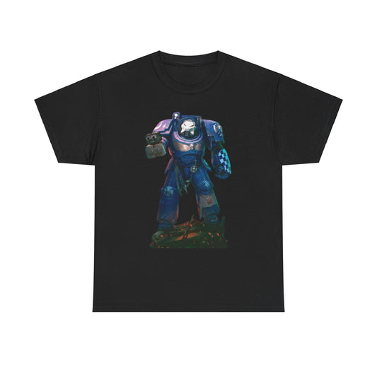 Exquisite unisex T-shirt with a captivating graphic print of a valiant character in sleek, stylish armour. Ideal for casual yet chic fashion enthusiasts.