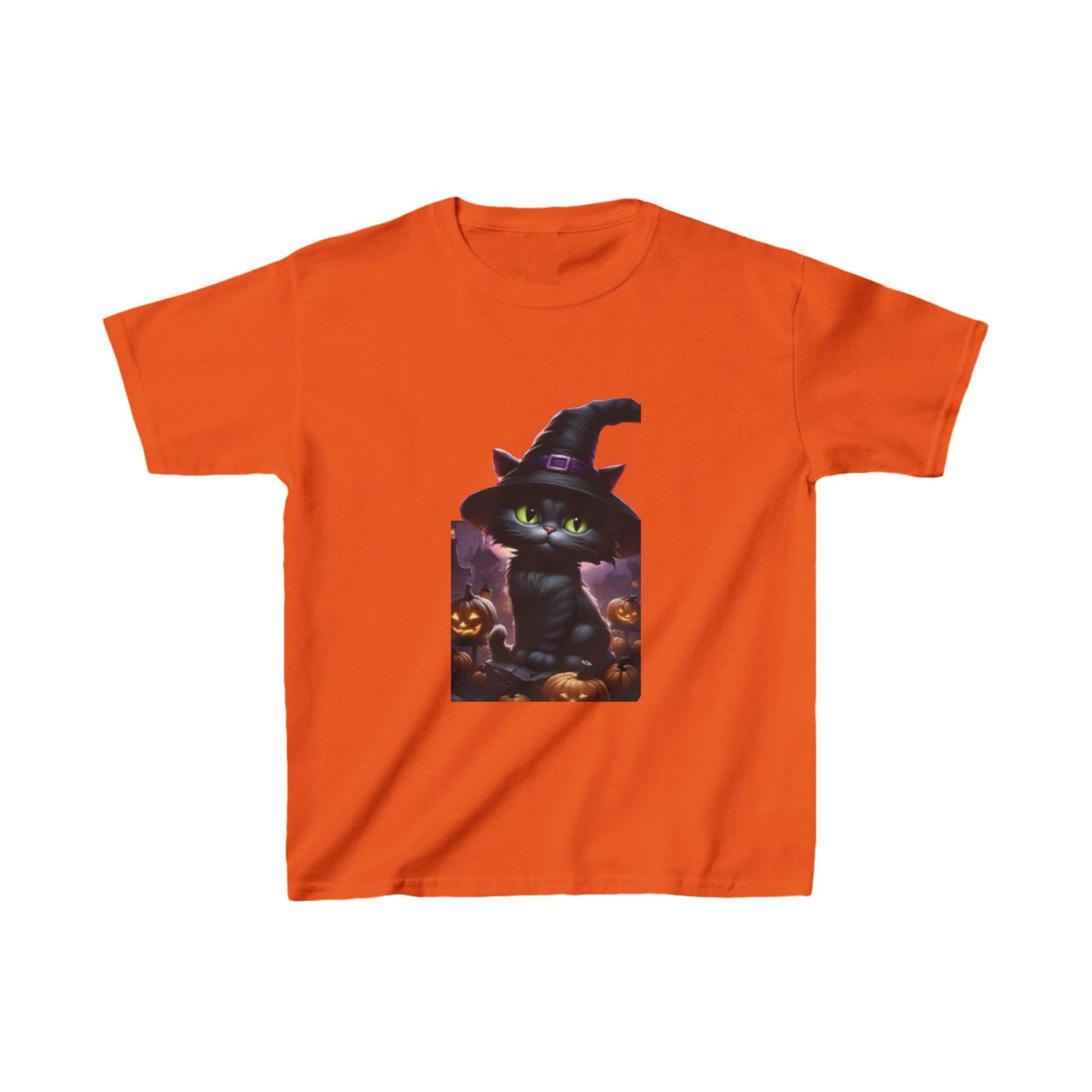 Kids Cute Kitten Halloween T shirt Heavy Cotton Tee 16 colors