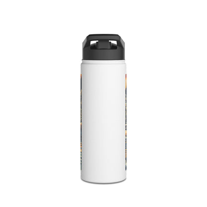 Sleek Fantasy Paddleboarding Stainless Steel Water Bottle with a modern design and sturdy lid, perfect for keeping beverages cold during paddleboarding excursions.