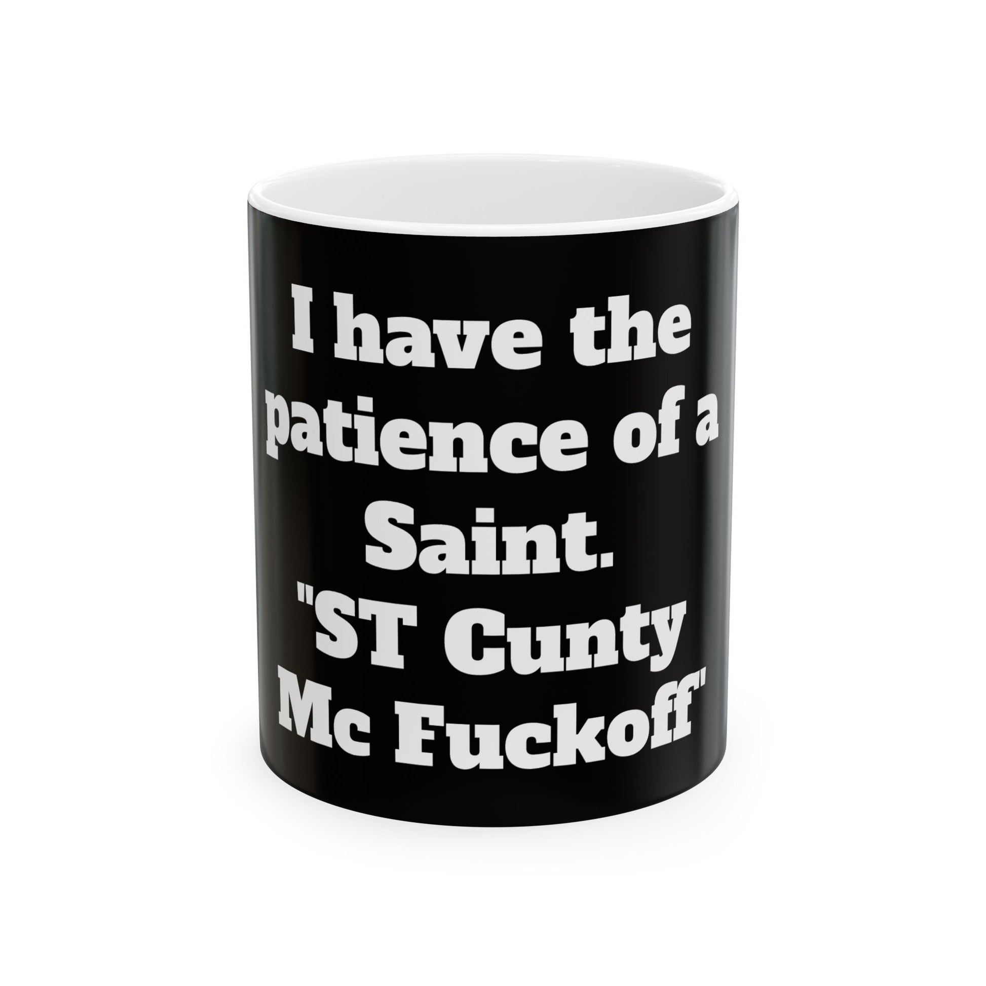 Inappropriate Slogan Ceramic Mug featuring funny F-word humour, perfect for office pranks and cheeky gift ideas from Dazzling Dreams Studio.