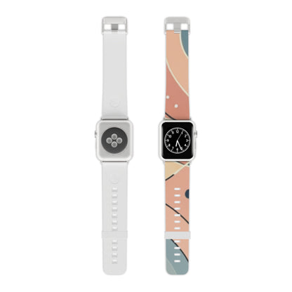 GraphixGenius Modern Pastel Pattern Apple Watch Strap displayed on both sides, highlighting its artistic design and luxurious appeal.