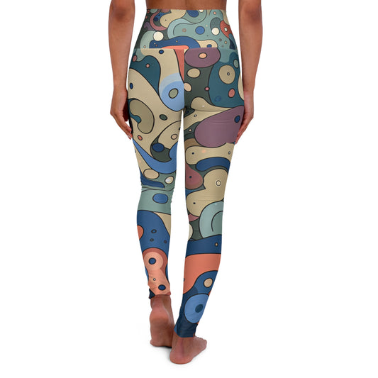 Vivienne Clairmont High-Waisted Trendy Leggings by Dazzling Dreams Studio featuring a modern, vibrant pattern perfect for summer yoga and chic athleisure wear.