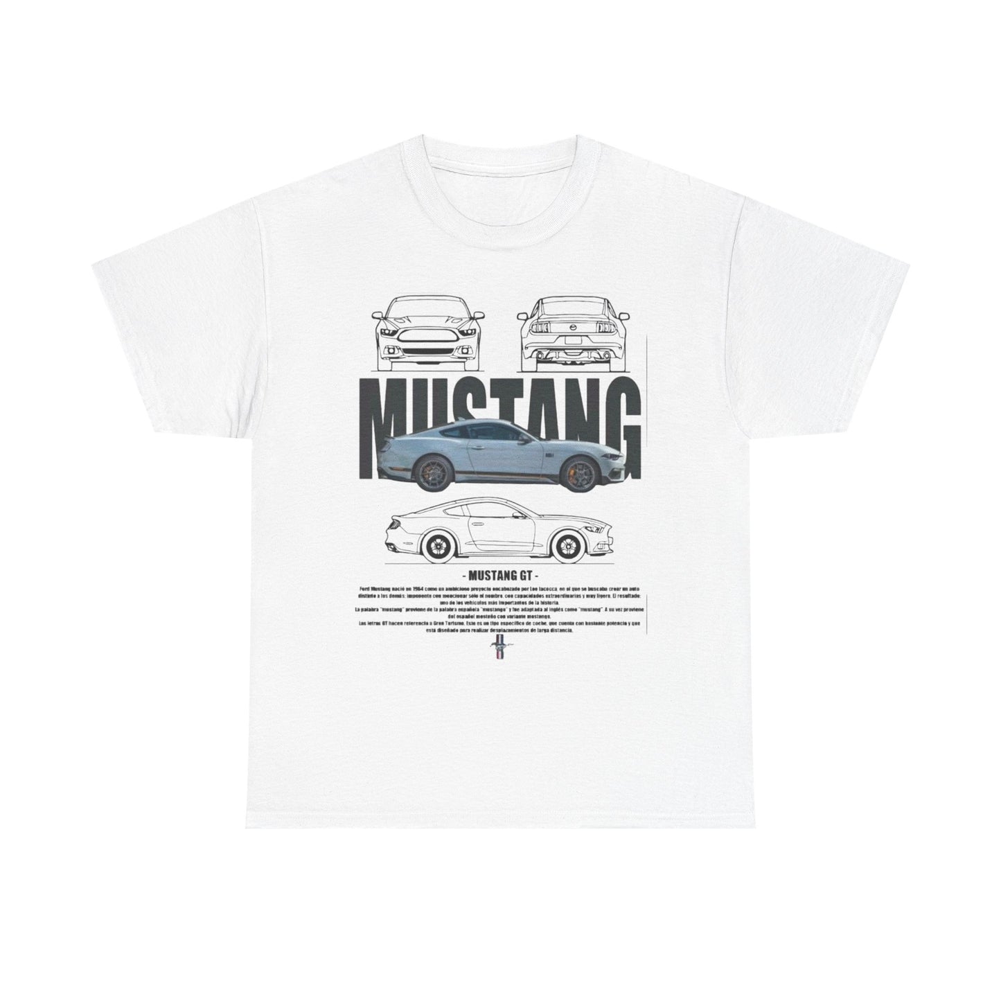 Ford Mustang GT T-Shirt Detailed Technical Drawing Automotive Design Mens Unisex