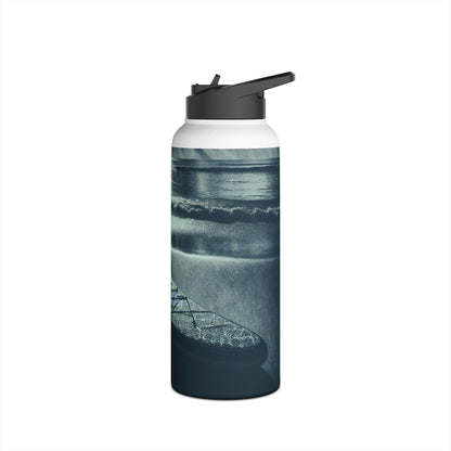 Sophisticated Fantasy Paddleboarding Stainless Steel Water Bottle showcasing a stylish perspective of a paddleboard on tranquil waves, ideal for paddleboarding aficionados seeking quality and elegance.