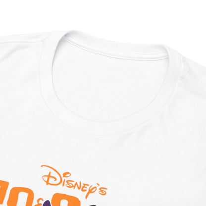 Close-up view of the neckline and fabric texture of the premium quality Lilo & Stitch graphic t-shirt, highlighting its comfort and design elegance.