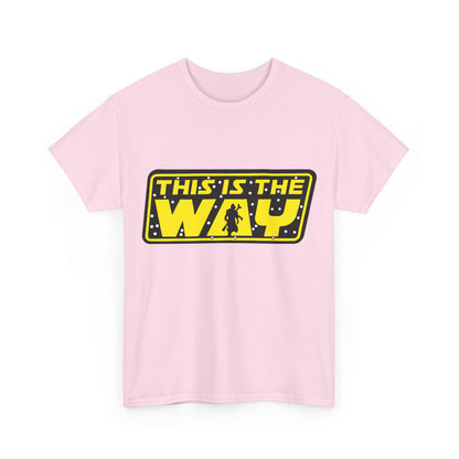 Chic pink tee featuring the bold 'This is the Way' graphic, perfect for Star Wars aficionados. Mandalorian Star Wars This is the Way Logo Graphic Unisex Tee Shirt.