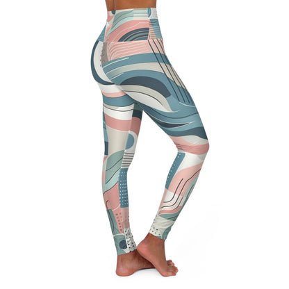 Dazzling Dreams Studio Fitness Fusion Ignite Pastel Leggings displayed in a contemporary abstract design, highlighting vibrant pastel hues that combine elegance and comfort for any active lifestyle.