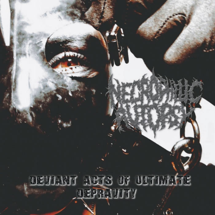 Officially licensed CD of 'Necrophilic Autopsy - Deviant Acts of Ultimate Depravity' by Rancid Offal Records, featuring extreme goregrind music and provocative artwork, perfect for collectors of unique and avant-garde album designs.