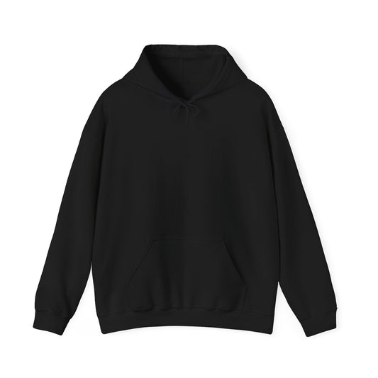 Classic black hoodie showcasing a sleek, minimalist design, ideal for layering and versatile styling.