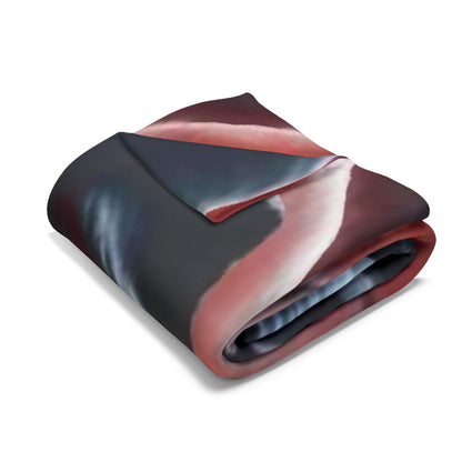 Close-up of the Decorative and Warm Halloween Spooky Arctic Fleece Blanket, illustrating the rich, luxurious texture and chilling design, perfect for enhancing your Halloween festivities.