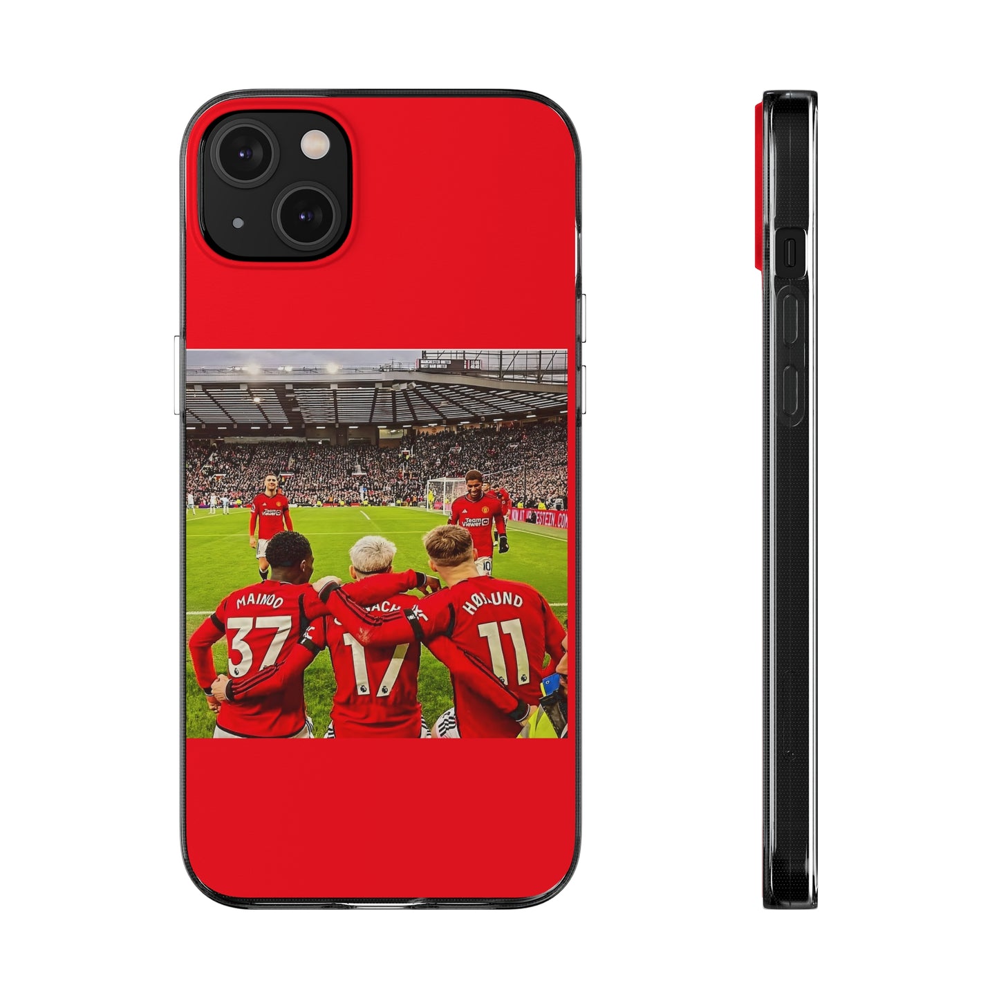 Manchester United Mainoo Garnach Hojlund Soft Phone Case - Soccer Fan Gift,