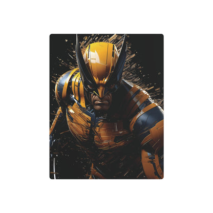 Wolverine Metal Art Poster - Premium Matte Aluminium Decor with a detailed portrayal of a strong wolverine, ideal for creating a statement in your home.