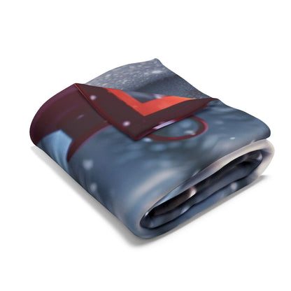 Decorative and Warm Christmas Arctic Fleece Blanket elegantly folded, revealing its luxurious softness and rich colours, perfect for adding warmth and style to your festive gatherings.
