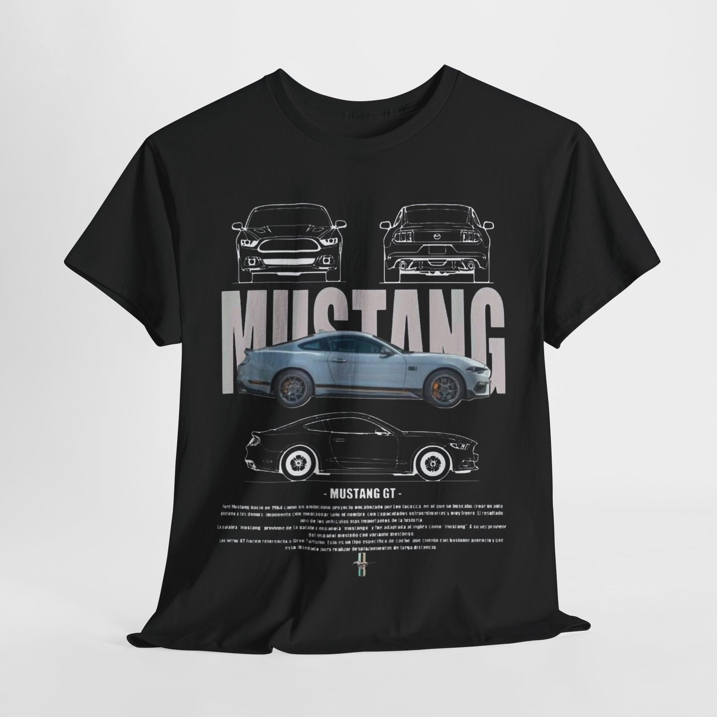 Ford Mustang GT T-Shirt Detailed Technical Drawing Automotive Design Mens Unisex