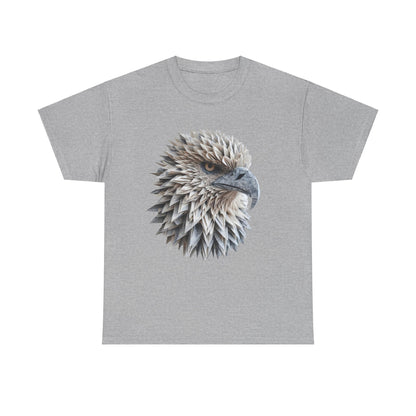 Eagle Vision Unisex Cotton Graphic Tee in light grey, showcasing a stunning and intricate eagle head print, where artistry meets comfort in a luxurious casual design.