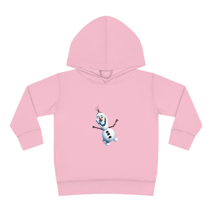 Girls Olaf Frozen Hoodie in soft pink fleece, featuring an adorable graphic of Olaf from Frozen, perfect for ages 2-5 years.
