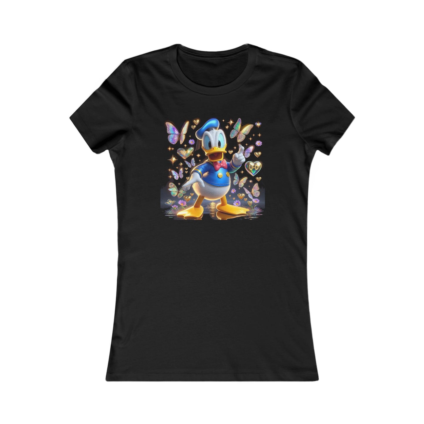 Iridescent Donald Duck Women's  Cotton T Shirt Tee.