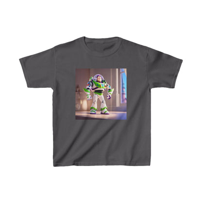 Kids Buzz Lightyear Heavy Cotton T-Shirt in refined charcoal, featuring the beloved Buzz Lightyear, ideal for stylish comfort during imaginative play.