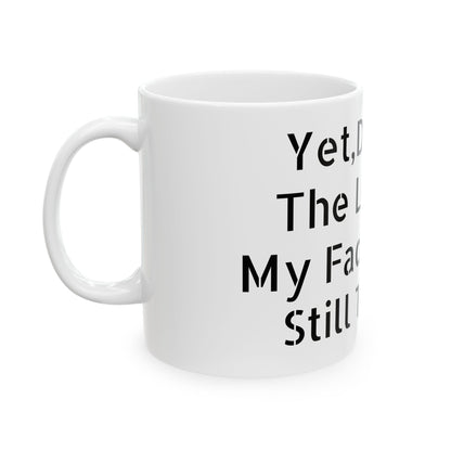 F-Word Mug showcasing a glossy ceramic finish, ideal for morning coffee with a humorous twist.