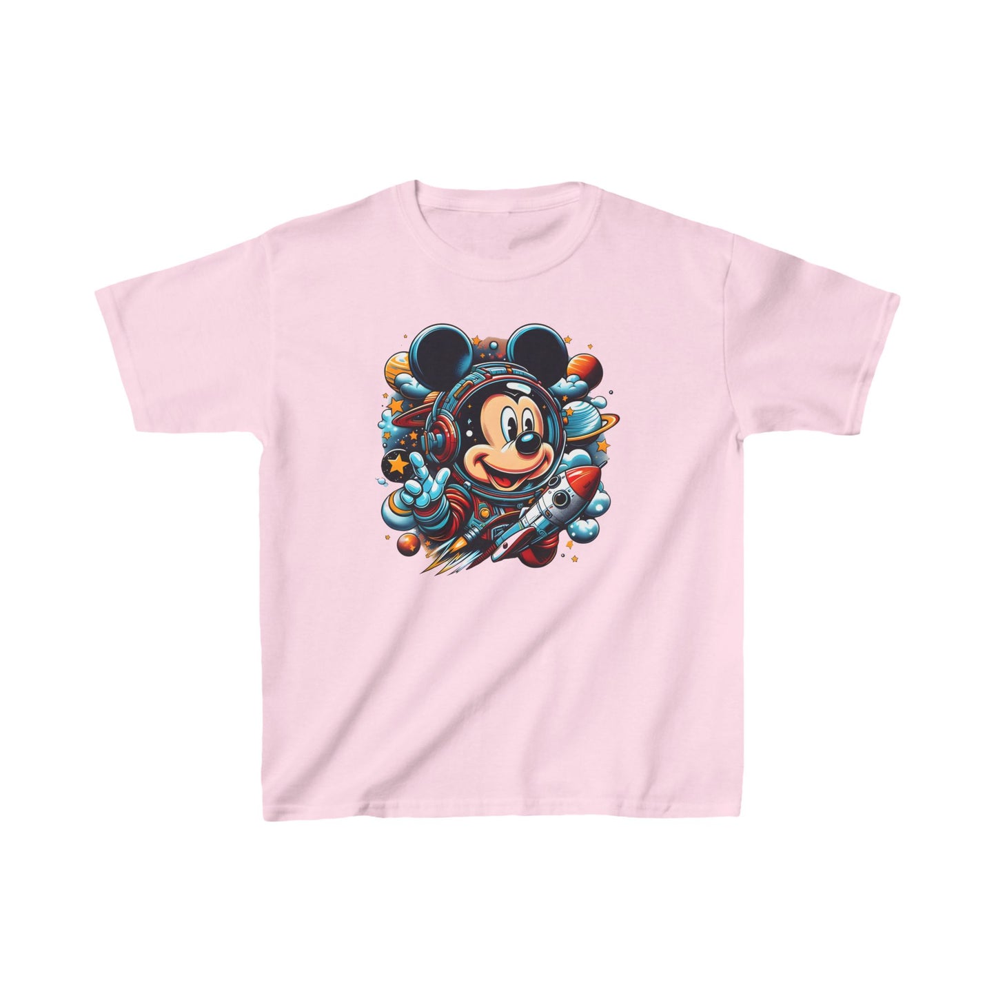 Childs Blast Off with Mickey Astronaut  Unisex Graphic Tee Shirt Kids