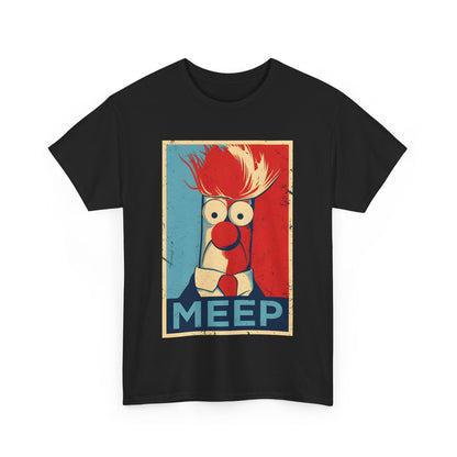 Front view of the Muppets Beaker Meep Graphic T-Shirt with a bold graphic print of Beaker, perfect for urban fashion enthusiasts.