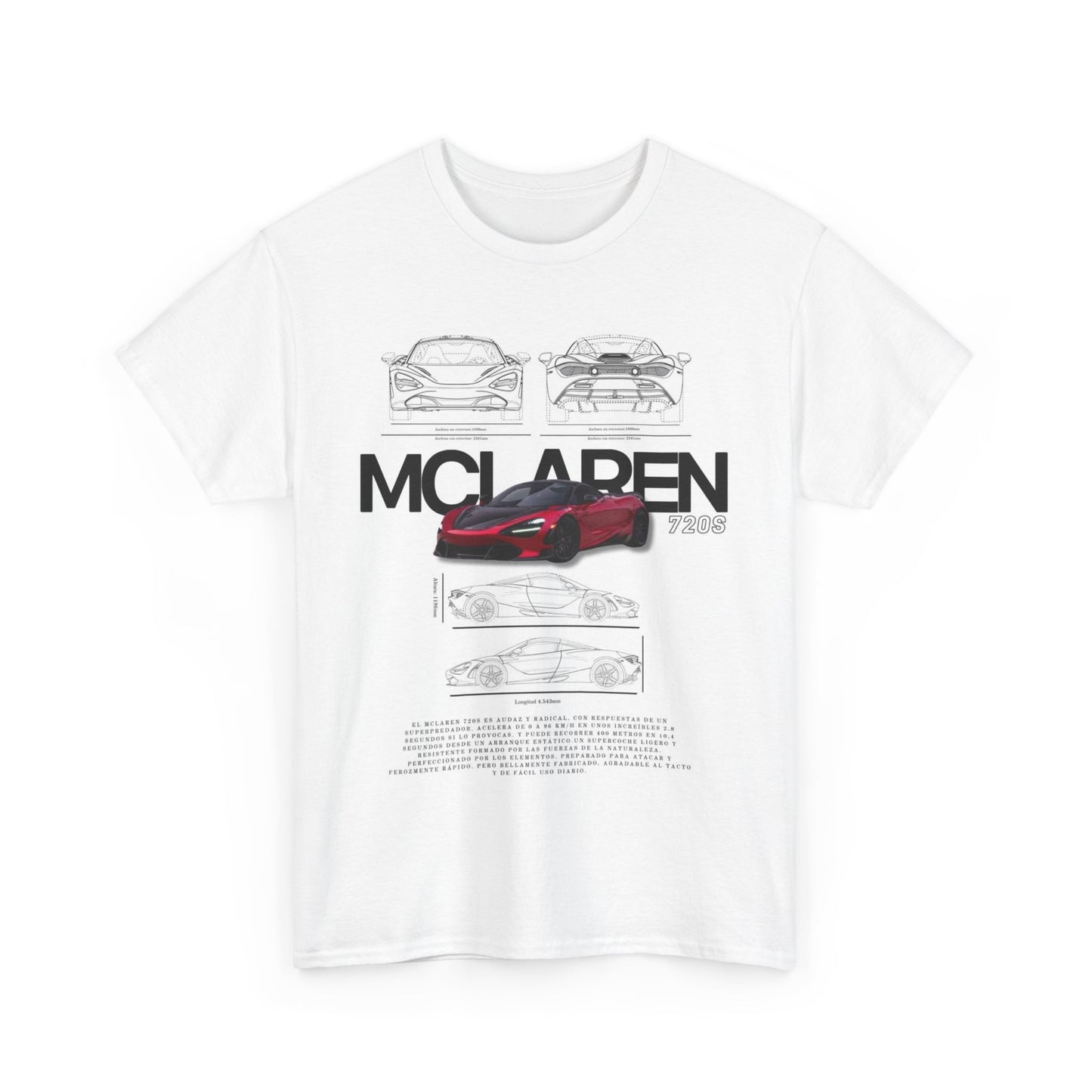 McLaren 720S T-Shirt TEE Mens: Women's Car Art, Tech Drawing, Automotive Design