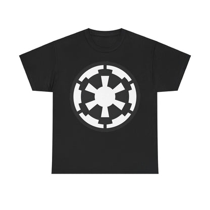 Elegant Galactic Empire Star Wars Retro Logo Graphic Tee in classic black, showcasing your allegiance to the Star Wars universe with luxury.