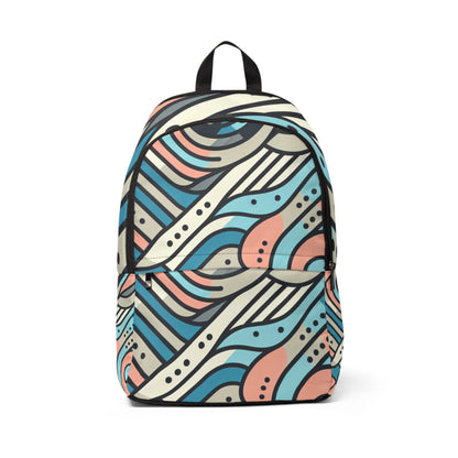 Elegant Modern Pastel Geometric Backpack by Dazzling Dreams Studio featuring bold patterns and chic design, perfect for stylish and practical use.