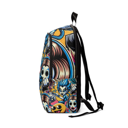 Stylish Pop Art Backpack designed by Dazzling Dreams Studio featuring a spacious interior and adjustable straps, combining functionality with eye-catching artistic design.