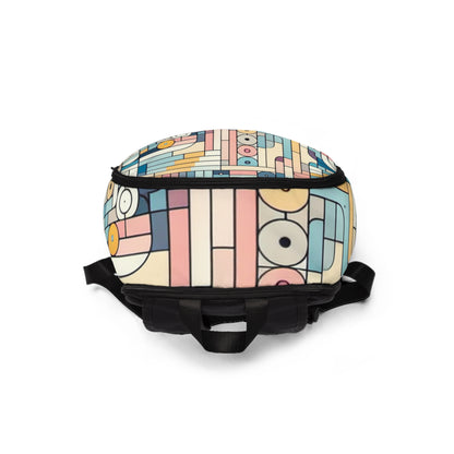 Adjustable padded straps of the Pastel Harmony Backpack by Dazzling Dreams Studio, designed for ergonomic support and chic elegance.