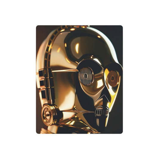 Close-up of the C3PO Star Wars Metal Art Poster, showcasing exquisite metallic details, perfect for adding a touch of elegance to any space.