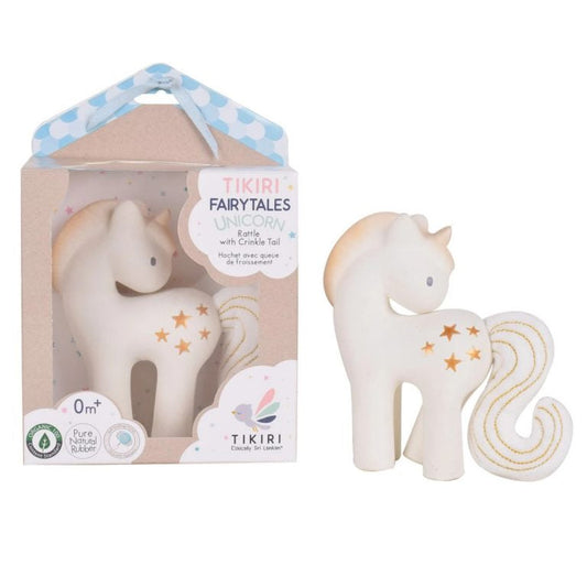 Shining Stars Unicorn Natural Rubber Rattle with Crinkle