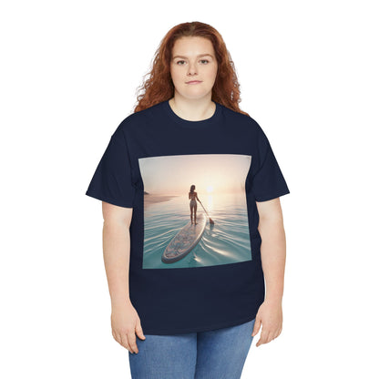 Dazzling Dreams Paddle Board T-Shirt available in multiple sizes, designed for both comfort and style for those who cherish aquatic adventures.