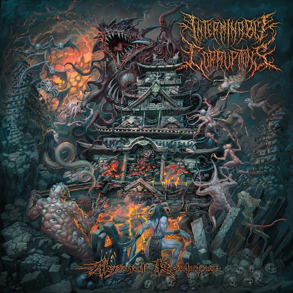 Interminable Corruptions - Abysmal Revelation CD cover by Rancid Offal Records, featuring striking death metal art representing the album's dark themes and 2021 release.